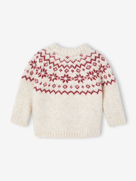Baby Christmas jacquard jumper family capsule ecru 