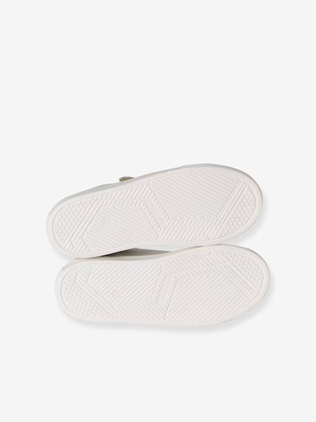 Trainers with Leather Hook-&-Loop Straps for Children ecru+navy blue+printed white+set white 