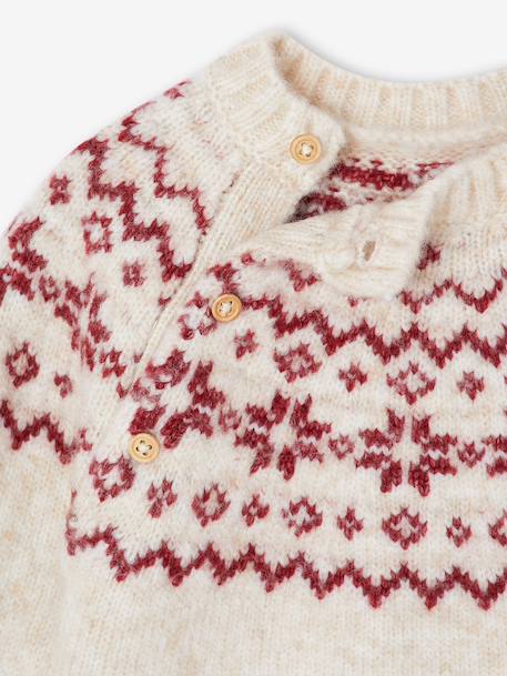 Baby Christmas jacquard jumper family capsule ecru 
