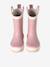 Wellies in Printed Natural Rubber for Children printed beige+printed pink 