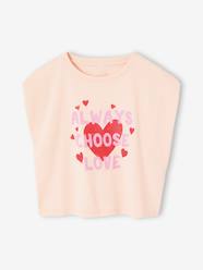 Girls-Girls' cropped t-shirt with short, padded sleeves 