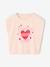 Girls' cropped t-shirt with short, padded sleeves pale blue+pale pink 