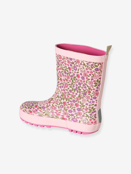 Printed Natural Rubber Wellies for Children, Designed for Autonomy printed blue+set pink 