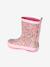 Printed Natural Rubber Wellies for Children, Designed for Autonomy printed blue+set pink 