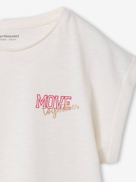 Sportswear T-Shirt for Girls ecru+sage green 