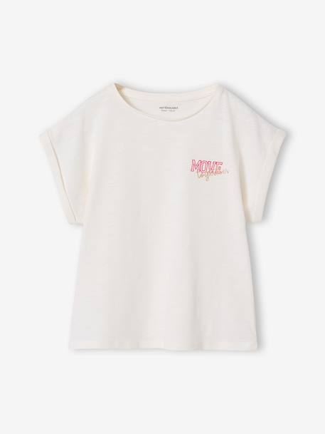 Sportswear T-Shirt for Girls ecru+sage green 