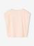 Girls' cropped t-shirt with short, padded sleeves pale blue+pale pink 