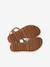 Hook-&-Loop Leather Sandals for Children, Designed for Autonomy ecru+gold 