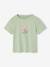 Girls' printed short-sleeved t-shirt ecru+sage green 