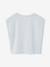Girls' cropped t-shirt with short, padded sleeves pale blue+pale pink 