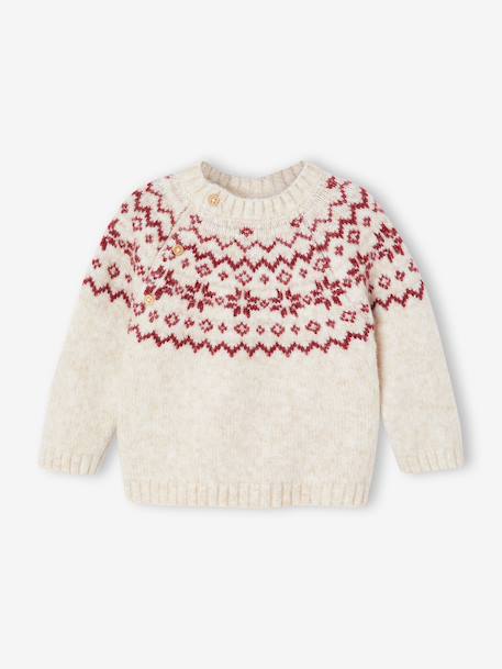 Baby Christmas jacquard jumper family capsule ecru 