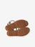 Leather Sandals with Hook-&-Loop Straps for Children ecru+gold 