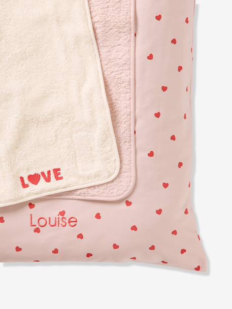 Changing Mat + 2 Changing Pads, MY HEART printed pink 