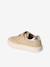 Elasticated leather trainers for children brown 