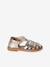 Leather buckle sandals for children gold 