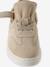 Girls' leather trainers with zip and laces brown 