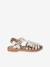 Leather Sandals for Children, Designed for Autonomy gold+silver 