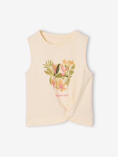 Printed T-Shirt for Girls anthracite+ecru 