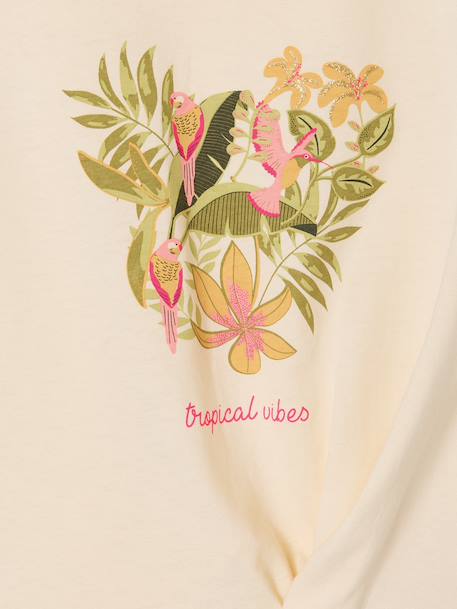 Printed T-Shirt for Girls anthracite+ecru 