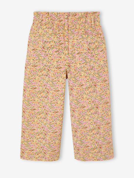 Wide-leg paperbag leopard print trousers for girls beige+chocolate+multicoloured+vanilla 