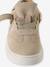 Elasticated leather trainers for children brown 