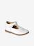 Girls' leather mary janes with touch-and-close fastening navy blue+white 