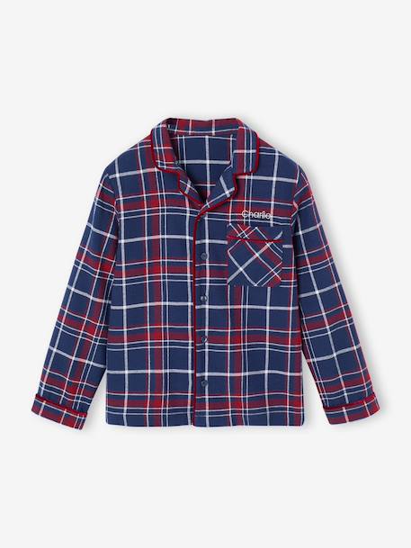 Flannel Pyjamas for Children, Christmas Family Capsule Collection, ENVIE DE FRAISE bordeaux red 