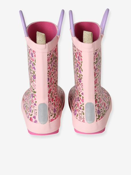 Printed Rubber Wellies for Children, Designed for Autonomy ecru+printed blue+set pink 