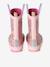 Printed Rubber Wellies for Children, Designed for Autonomy ecru+printed blue+set pink 