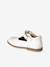 Girls' leather mary janes with touch-and-close fastening navy blue+white 