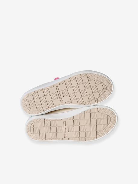 Girls' synthetic trainers with touch 'n' close fastening printed beige 