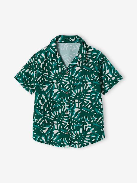 Boy's printed shirt printed green 