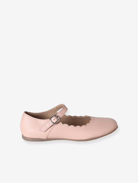 Scalloped Leather Ballerinas for Girls 6629 