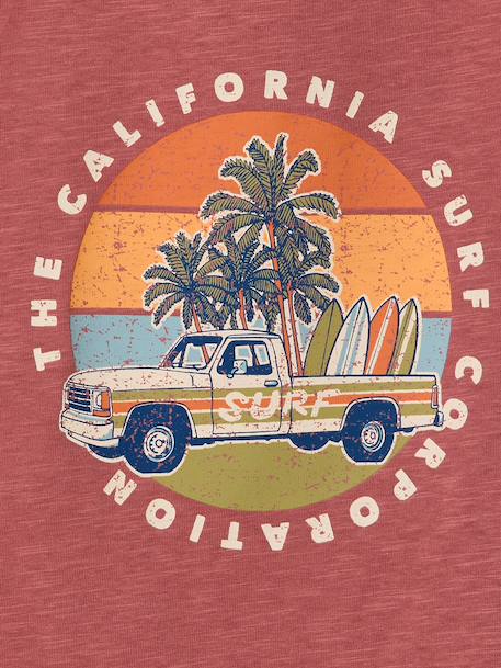 Printed 'California' Tank Top dusky pink+ecru 