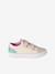 Girls' synthetic trainers with touch 'n' close fastening printed beige 