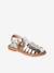 Leather Sandals for Children, Designed for Autonomy gold+silver 