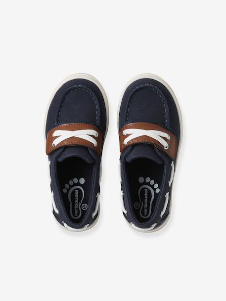 Boat Shoes with Hook-&-Loop Fasteners for Boys navy blue 