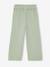 Wide-leg cotton muslin trousers grey green+rose 