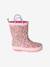 Printed Rubber Wellies for Children, Designed for Autonomy ecru+printed blue+set pink 