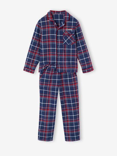 Flannel Pyjamas for Children, Christmas Family Capsule Collection, ENVIE DE FRAISE bordeaux red 