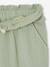 Wide-leg cotton muslin trousers grey green+rose 