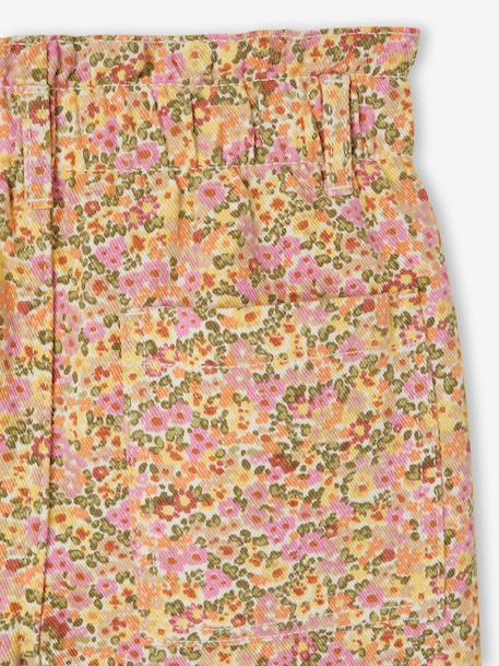 Wide-leg paperbag leopard print trousers for girls beige+chocolate+multicoloured+vanilla 