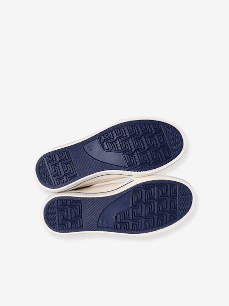 Synthetic trainers with touch 'n' close fastening for children ecru+navy blue 