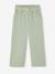 Wide-leg cotton muslin trousers grey green+rose 