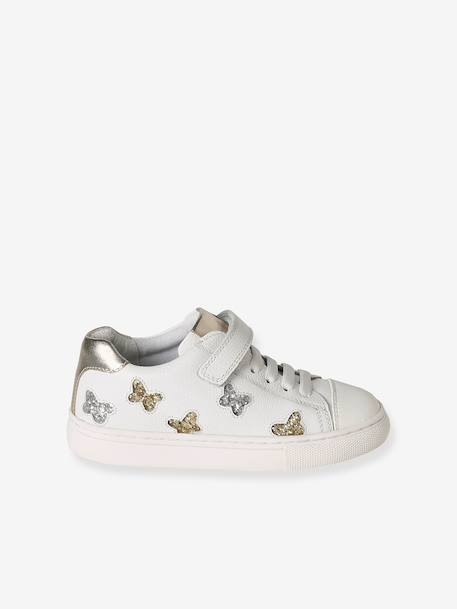 Low-Cut Leather Trainers for Children white 