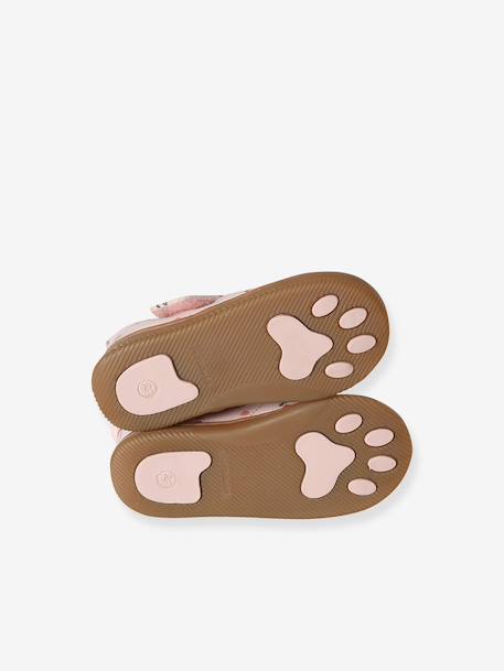 Fabric Indoor Shoes in Printed Fabric, with Hook-&-Loop Strap, for Babies chambray blue+printed pink+printed white 
