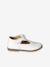 Girls' leather mary janes with touch-and-close fastening navy blue+white 