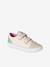 Girls' synthetic trainers with touch 'n' close fastening printed beige 