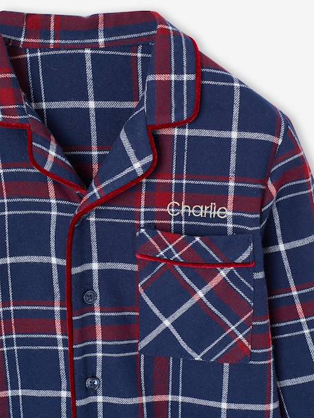 Flannel Pyjamas for Children, Christmas Family Capsule Collection, ENVIE DE FRAISE bordeaux red 