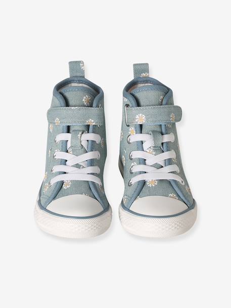 Synthetic high-top trainers for children denim blue 